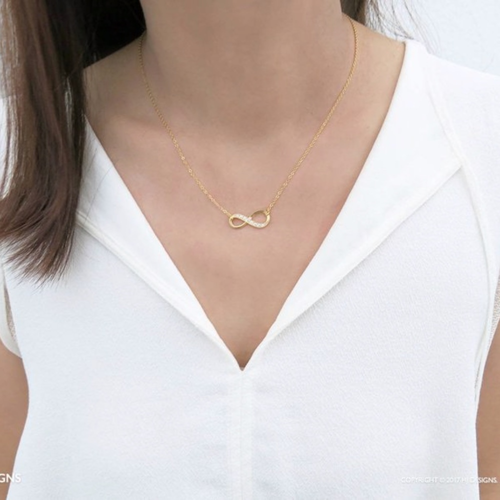 Infinity Cubic Necklace - Gold or Silver